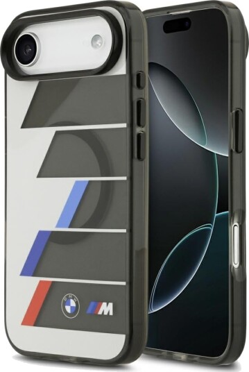 BMW M IML MagSafe Mobildeksel med Metallknapper Tricolor Grå