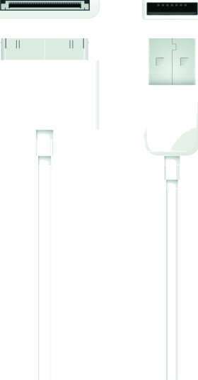 QNECT USB 2.0 type A male - 30-Pin, 1m, White