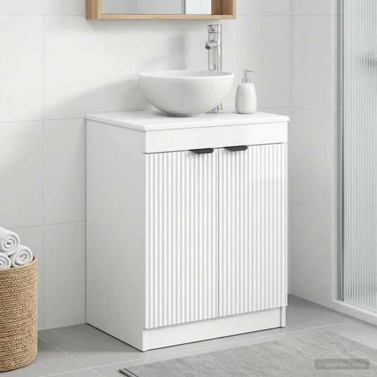  Baderomsskap Høgglans hvit 54 x 41 x 70 cm Konstruert tre