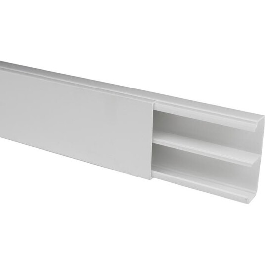 Plasfix 3604 2G Kabelkanal skruefesting med lokk 2 m 53 x 20 mm hvit Installasjonsmaterial