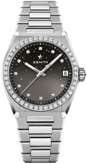 Zenith Dameklokke 16.9200.670 02.MI001 Defy Midnight Sort/Stål Ø36
