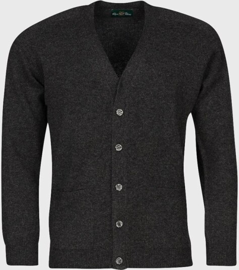 Alan Paine Cardigan Lambswool - Charcoal Alan Paine Cardigan Lambswool - Charcoal
