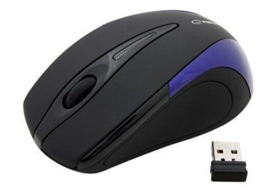 Esperanza EM101B - mouse - 2.4 GHz - blue - Mus - Optisk - 3 knapper - Blå
