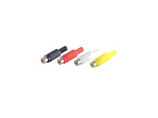 Shiverpeaks Bs51500-Set Rca Sort Rød Hvit Gult Hunkjønn Rett 4 Stykker