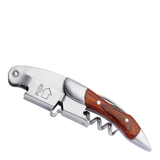 Cilio - Legno servitørkniv i stål/tre med 3 funksjoner
