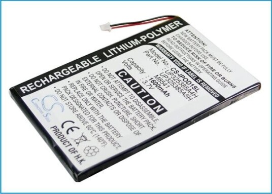 Apple iPod 2nd generation (16GB) batteri (1600 mAh 3.7 V, Sort)