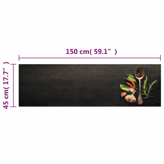  Kjøkkenteppe vaskbar krydder 45x150 cm fløyel 8721012918870