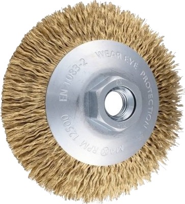 Pferd Tools Hest Pferd Konisk Slipebørste Kbu, Dia. 100 X 10 Mm, M14 Messingbelagt Ståltråd, Tråddia 0,20 Mm