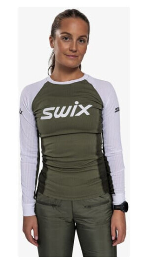 Swix Racex Classic Long Sleeve Dame Olive/Bright White XS