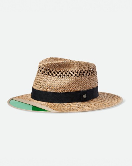 Brixton Hunter Straw Fedora Beige Brixton Hunter Straw Fedora Beige