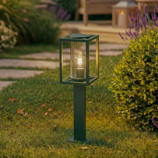 Ferda veilampe, IP44, E27, 60 cm, grønn, glass - Lucande - Terrasse - Moderne - Aluminium - Med en lyskilde