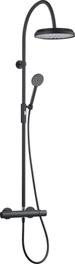Tapwell ARM5300 Takdusj med trykk- og termostatstyrt dusjbatteri-Matt sort