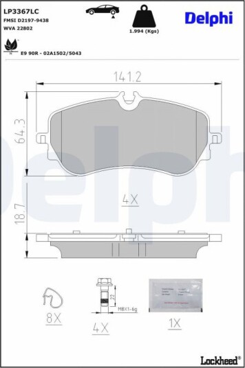 DELPHI LP3367LC Bremseklosser