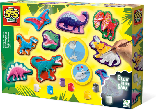 Ses Creative Støp & Mal Dinosaurer Glow-in-the-dark