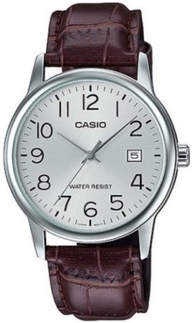Casio Herreklokke MTP-V002L-7B2UDF Classic Sølvfarget/Lær Ø37 mm