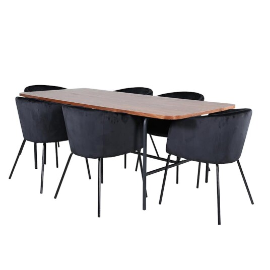Venture Home Spisegruppe Venture Home Chicago Spisebord og Bergen Spisestol Brun GR22394