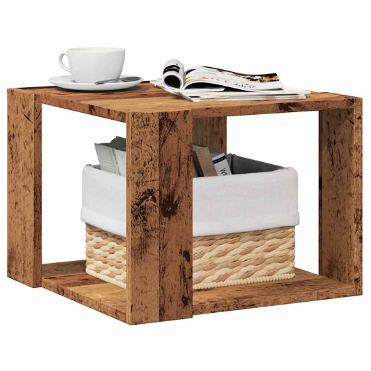 Salongbord gammelt tre 40x40x30 cm konstruert tre 8721158438676