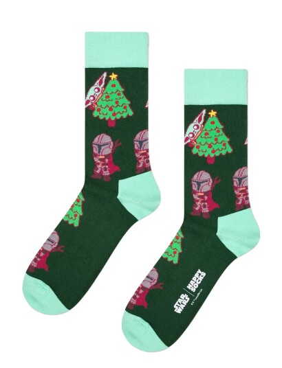 Happy Socks Star Wars™ Mandalorian Holidays Sock - Green - 41-46