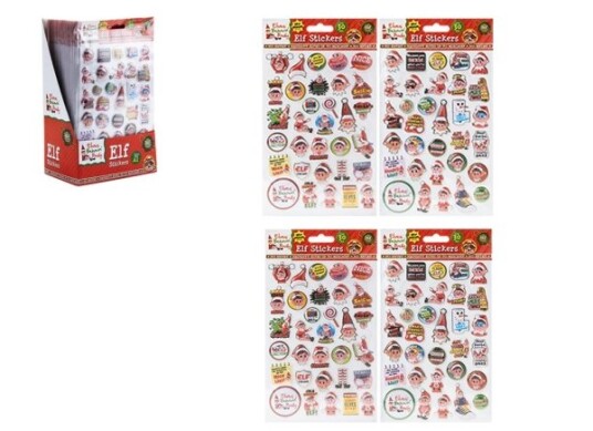 Elves Behavin" Badley Puffy Elf Stickers 30 Pcs 2 Asst. CDU