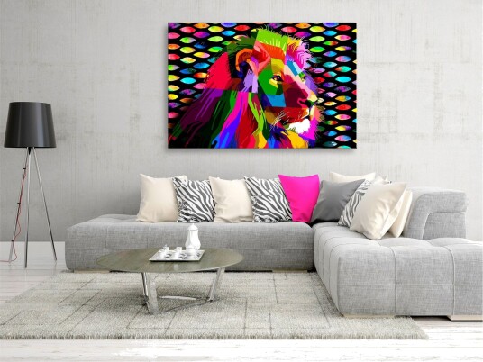 Tavle Rainbow Lion 1 Part Wide 90X60 Artgeist sp. z o. o.