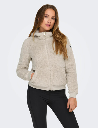 Only Play Onpfluffy Hood Fz Ls Jck - Beige - XS Only Play Onpfluffy Hood Fz Ls Jck - Beige - XS