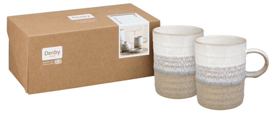 Denby Kiln krus, 2-pakning, hvit og grå 1737499-01-0 1737527-01-0