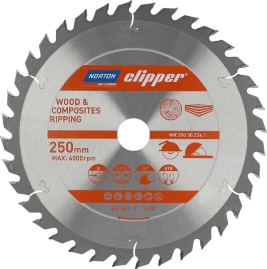 Norton Kappeskive 250 Mm X 30 Mm X 36Z (3,2 / 2,2)