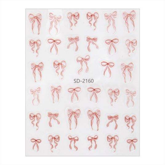 Claresa Red Bow Nail Stickers