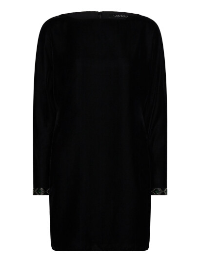 Lauren Ralph Lauren Beaded-Trim Velvet Cocktail Dress - Black - 36 Lauren Ralph Lauren Beaded-Trim Velvet Cocktail Dress - Black - 36