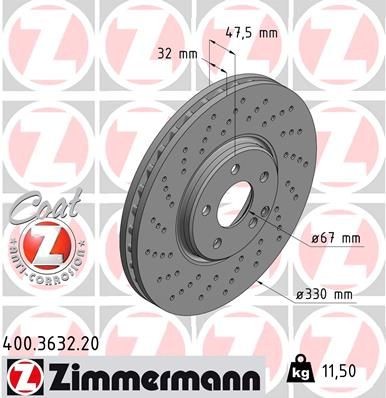 Bremseskive ZIMMERMANN 400.3632.20