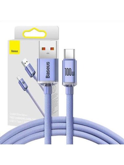 Baseus Crystal Shine USB-A til USB-C-kabel 1,2m 5A Lilla