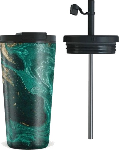 Burga Termokopp med lokk og suger??r ??? 500 ml ??? Emerald Pool