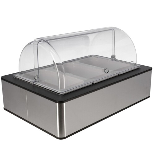 VEGA Buffetsystem komplett Fundale antrasitt 6,5 cm melamin hvit 3 x GN 1/3; Størrelse GN 1/1, 63x42.5x27.4 cm (LxBxH); Antrasitt/Transparent/Hvit; Rektangulær
