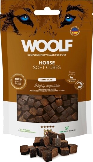 Woolf Soft Cubes Hest Monoprotein Hundegodbit 100 G