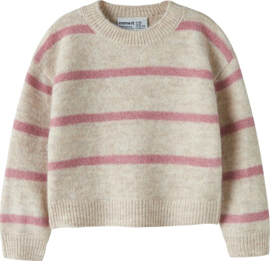 Name It Collegegenser Strikk NmfOlenska Peyote Melange/Lil Name It 5 år (110) Collegegenser Beige Rosa