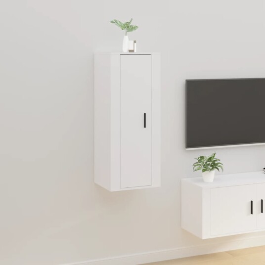 vidaXL Vegghengt TV-benk hvit 40x34,5x100 cm 8720845667894