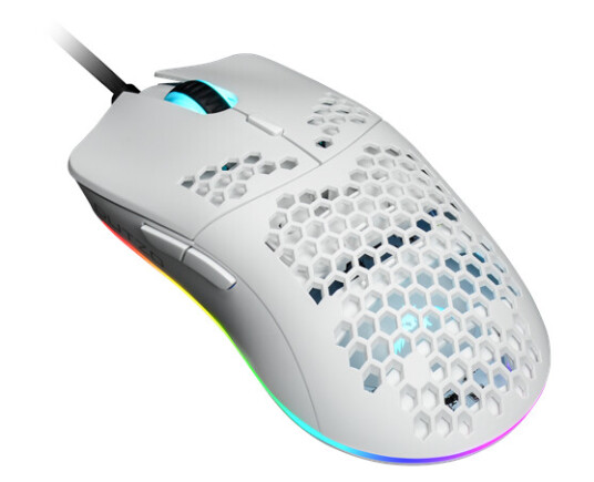 DUTZO Keiryō RGB - Matt White - Gaming mus - Optisk - 6 - Hvit med RGB lys