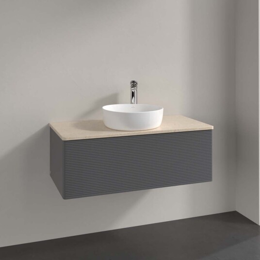 Villeroy & Boch Antao Servantskap med 1 skuff 100x50x36 cm m/lys Antrasitt/Crème