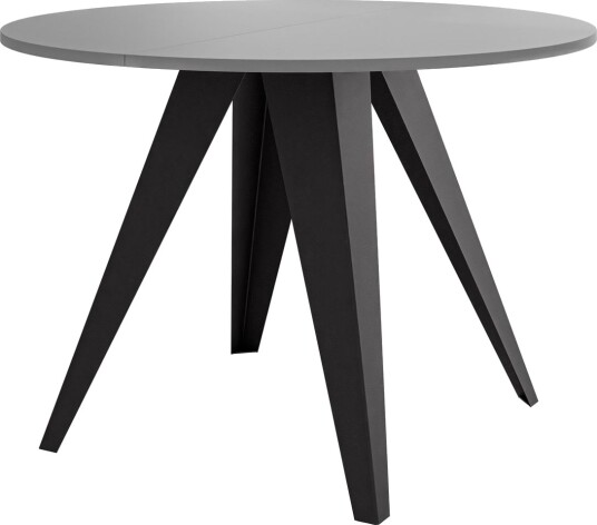 Hoban Spisebord rundt uttrekkbart 100-138 cm - svart, grå