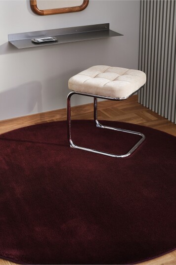 Jotex Rund Luggteppe Polyester Vinrød CORAL Kjøp Lugg & ryetepper hos Jotex