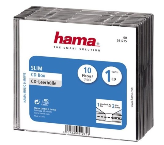 CD-omslag slimcase, 10-pk.