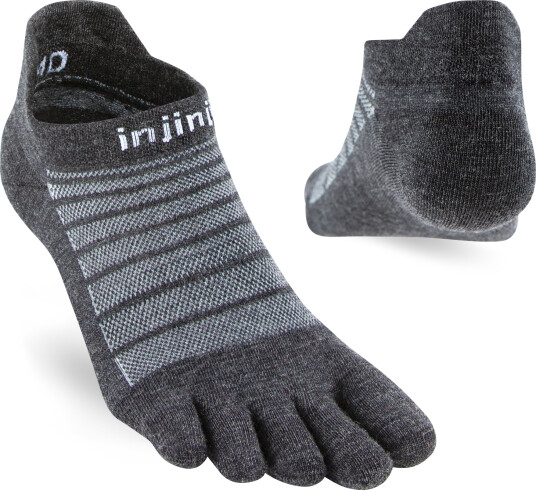 Injinji Men's Run Lightweight No-Show Wool Slate XL, Slate