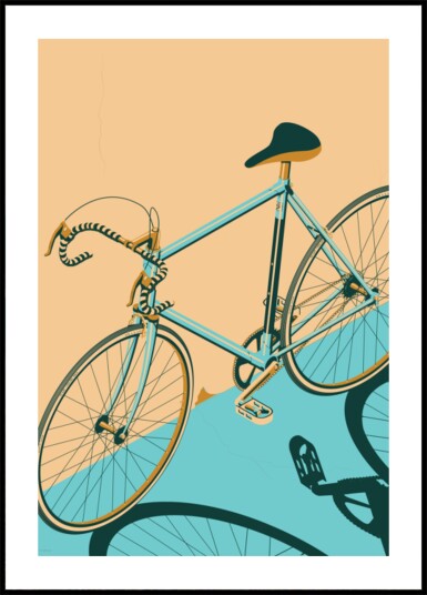 Retro landeveissykkel Plakat / 21x30 Retro landeveissykkel Plakat / 21x30
