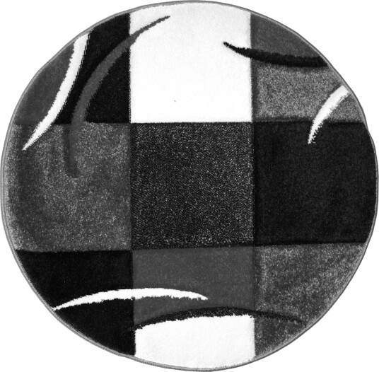 London Patch Friezematte Rund 240 - Svart