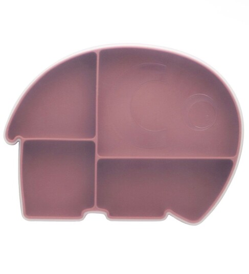 Sebra Barnetallerken med lokk, Silikon, vintage rose