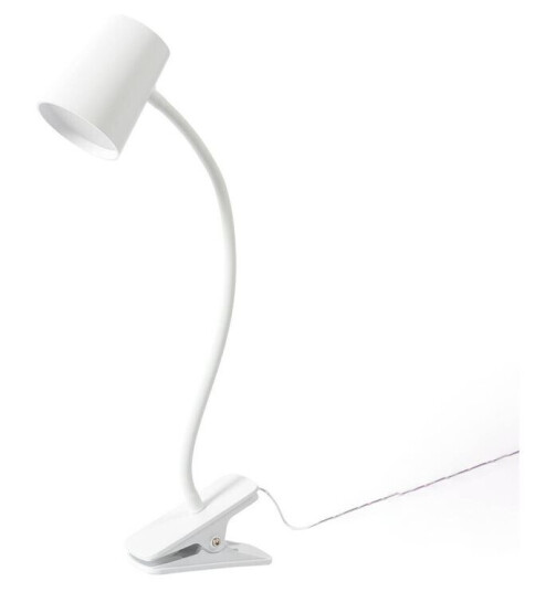 Lindby Ailina LED-bordlampe, klemfot, hvit