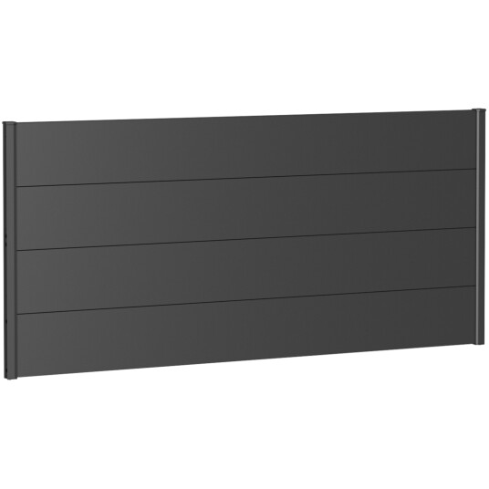 BIOHORT VEGGPANEL FOR LEVEGG UTEN AKRYLGLASS 200X90 MØRK GRÅ METALLIC