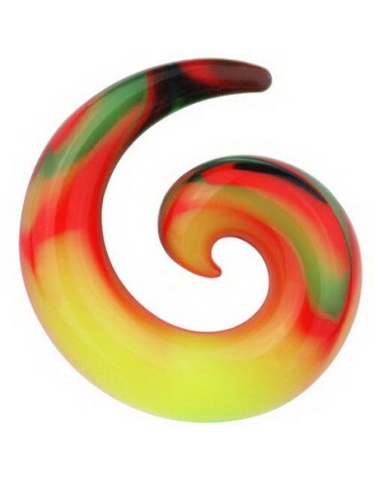 Curl Expander Rainbow Silikon Ørepiercing 4 mm