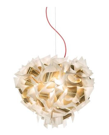 Slamp Veli Aurea Taklampe Hvit/ Gull med Rød Ledning