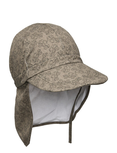 Melton Cap W/Neck & Tie W/Print Green 45 Melton Cap W/Neck & Tie W/Print Green 45